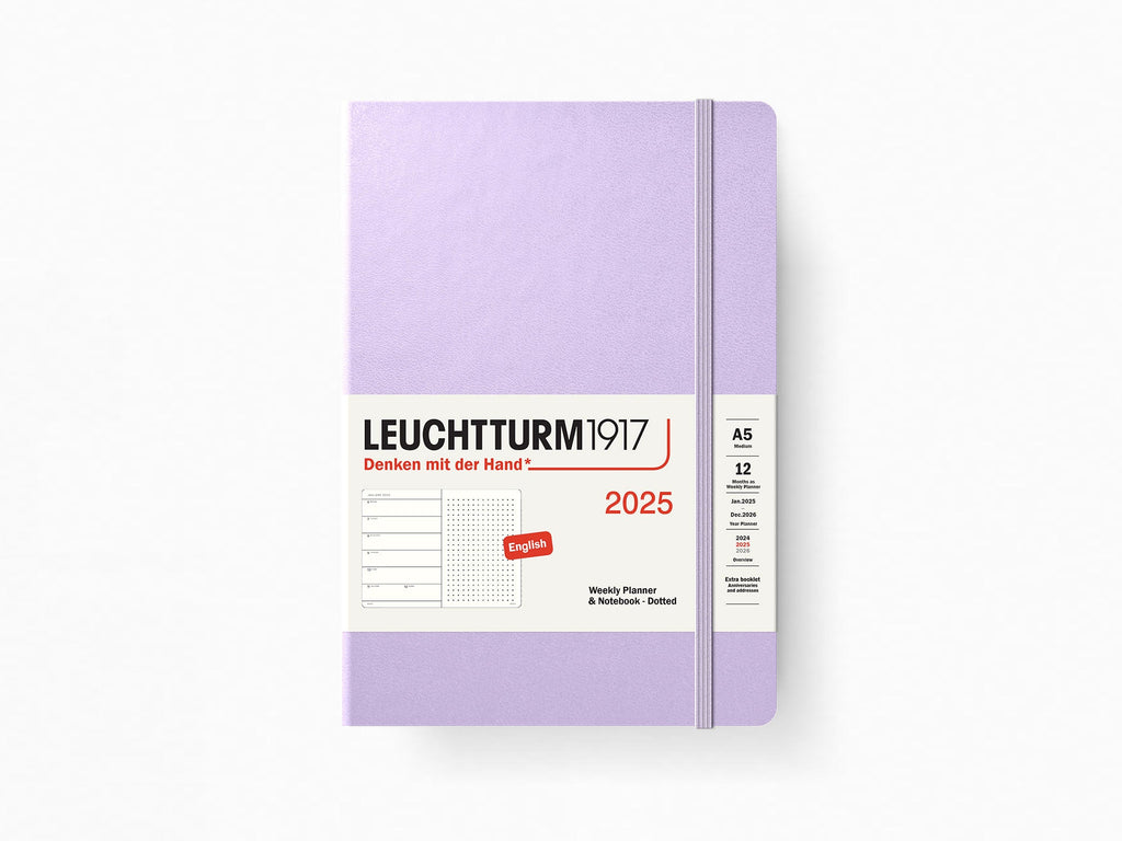 2025 Leuchtturm 1917 Weekly Planner & Notebook - LILAC Hardcover, Dotted Pages