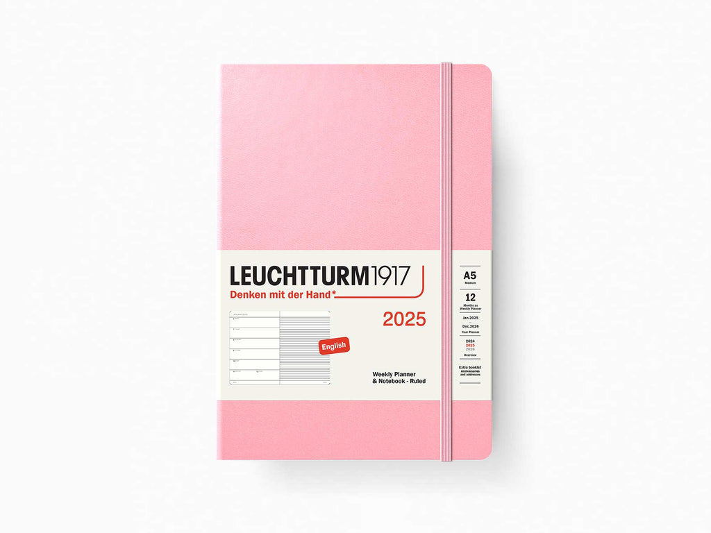 2025 Leuchtturm 1917 Weekly Planner & Notebook - POWDER Hardcover, Ruled Pages