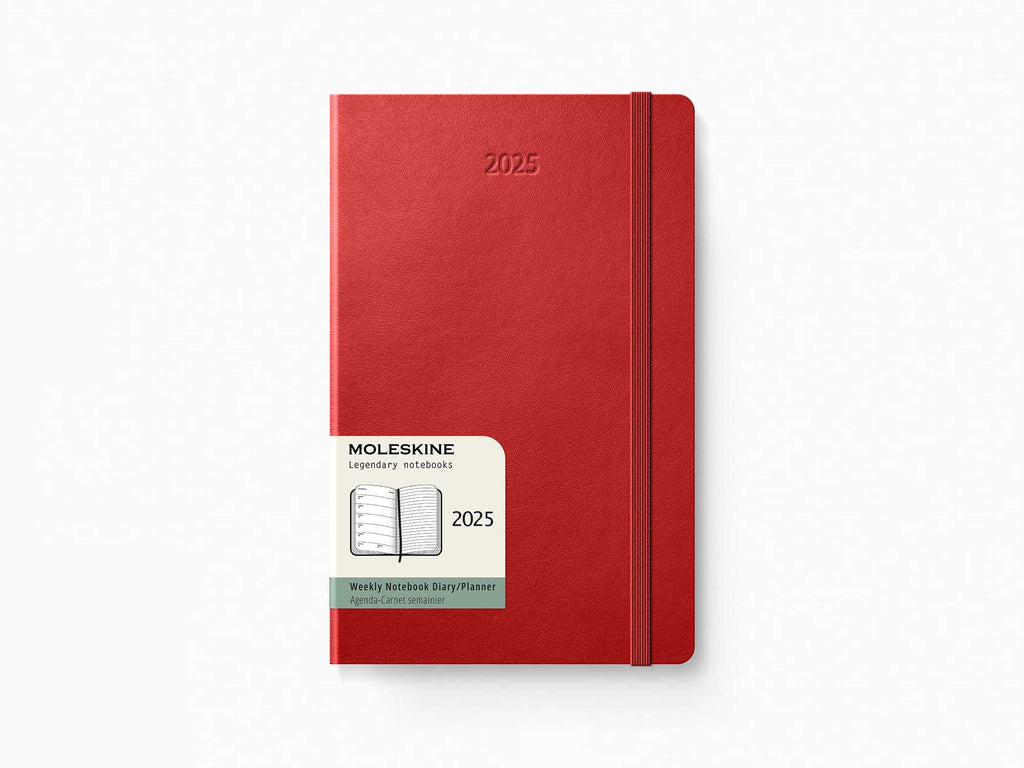 2025 Moleskine 12 Month Weekly Planner - SCARLET RED Softcover