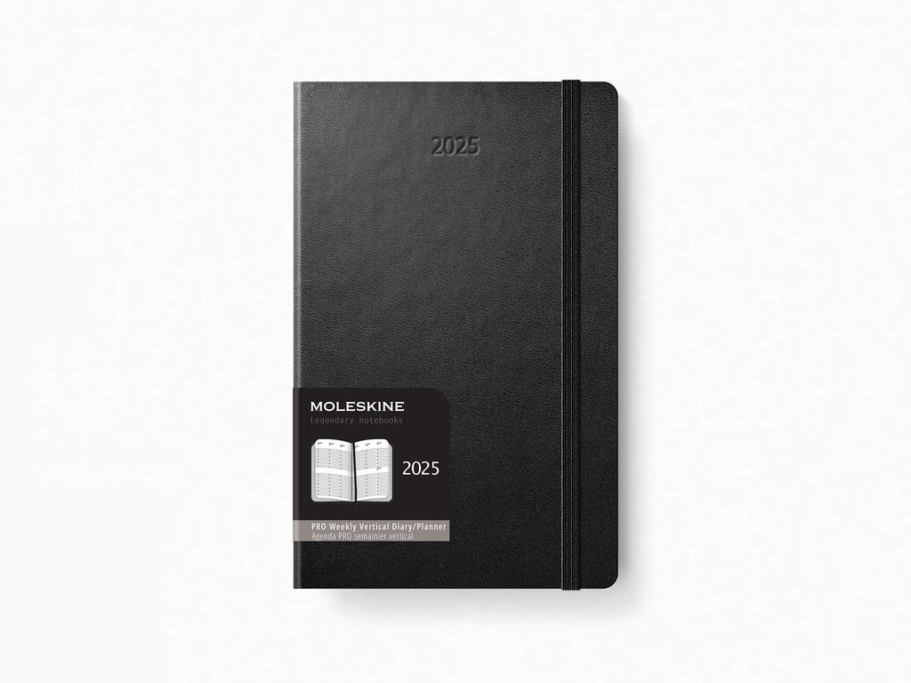 2025 Moleskine 12 Month Weekly Vertical PRO Planner - BLACK Hardcover