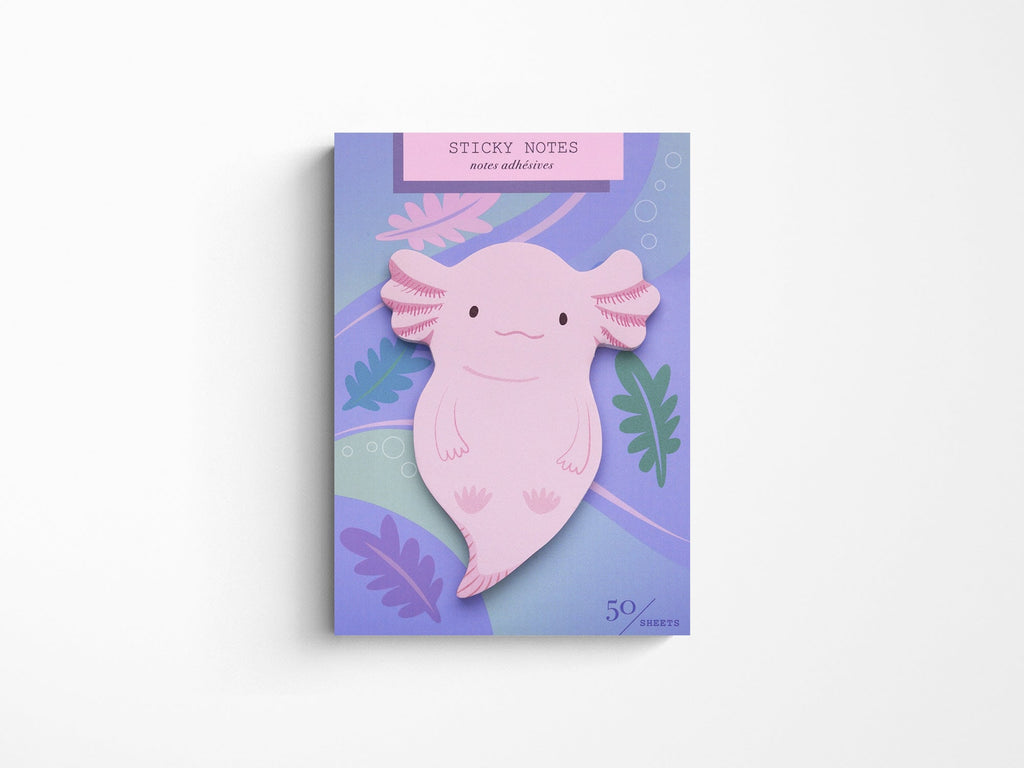 Axolotl Die Cut Sticky Notes