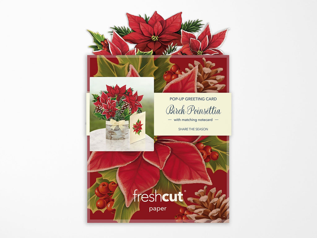 Birch Poinsettia Pop Up Greeting Bouquet - Mini