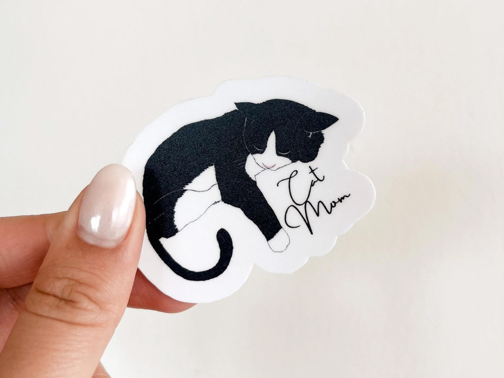 Cat Mom Vinyl Sticker