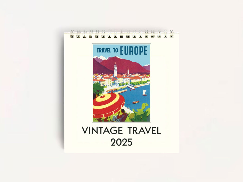 Cavallini 2025 DESK Calendar - Vintage Travel