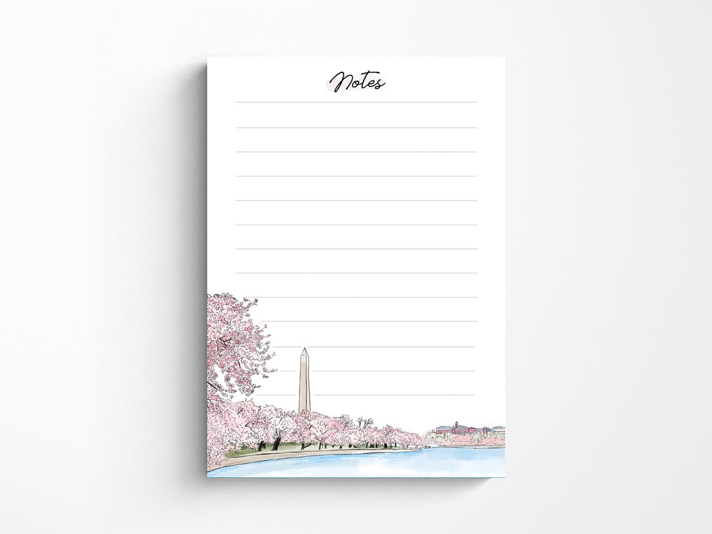 Cherry Blossom DC Washington Monument Notepad