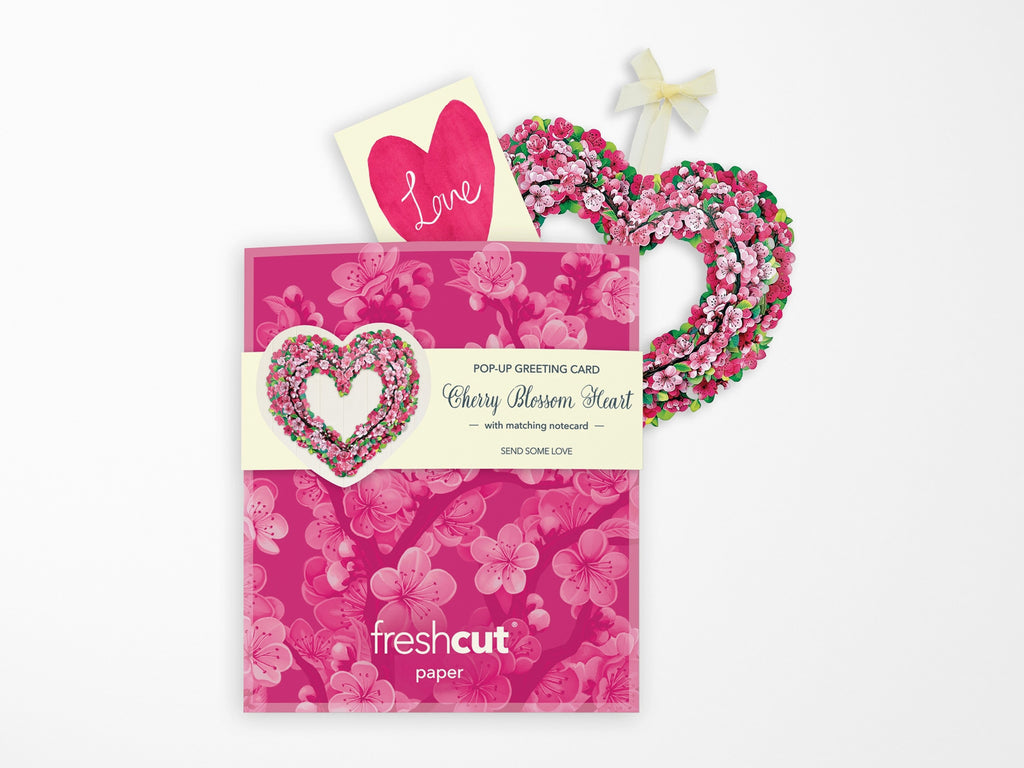 Cherry Blossom Heart Pop Up Greeting Card - Mini