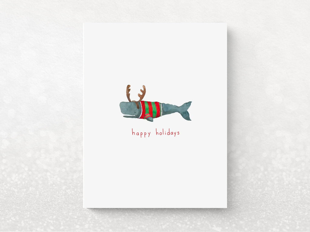 Christmas Whale Holiday Cards - Set of 6