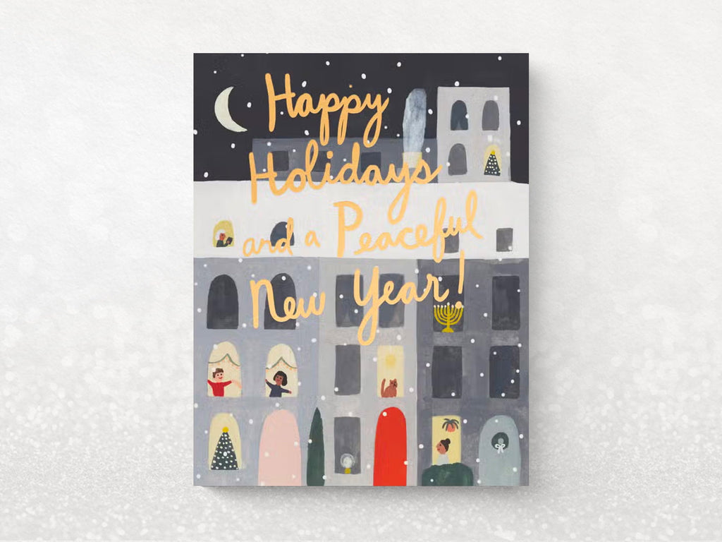 City Snow Holiday Greeting Cards - Set of 8