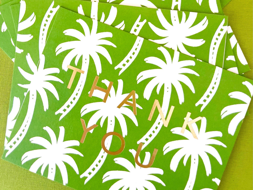 Coconut Tree Thank You Greeting Cards - Set of 8