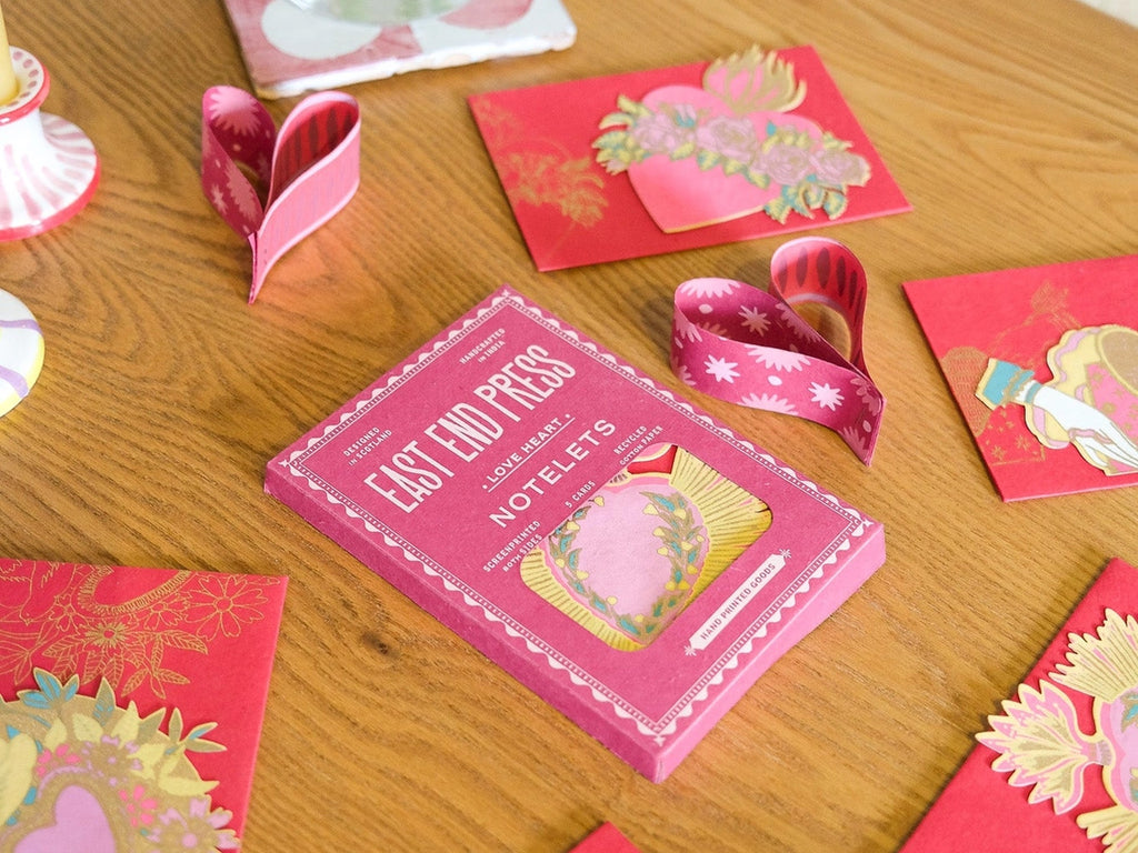 Die Cut Love Heart Notelet Set of 5