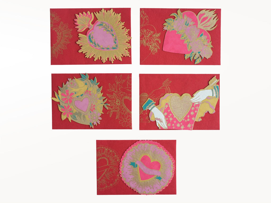 Die Cut Love Heart Notelet Set of 5