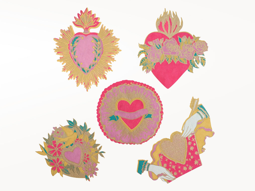 Die Cut Love Heart Notelet Set of 5