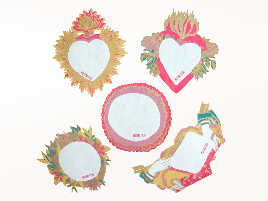 Die Cut Love Heart Notelet Set of 5