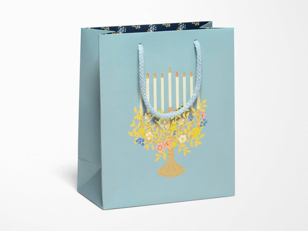 Floral Menorah Medium Gift Bag