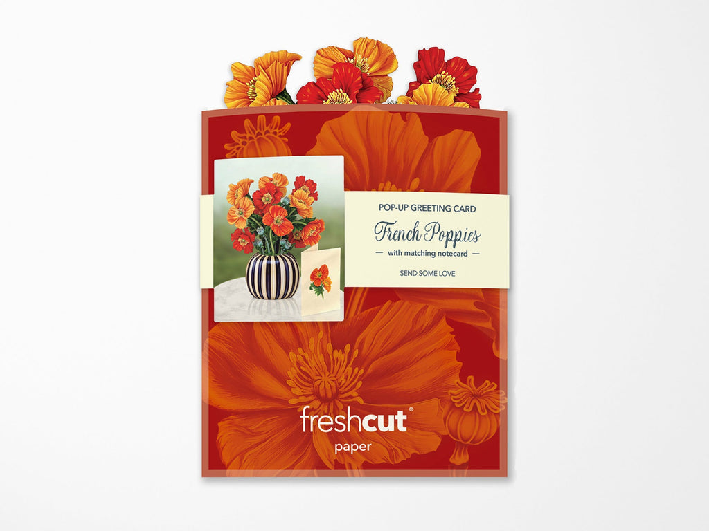 French Poppies Pop Up Greeting Bouquet - Mini