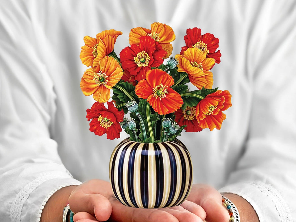 French Poppies Pop Up Greeting Bouquet - Mini