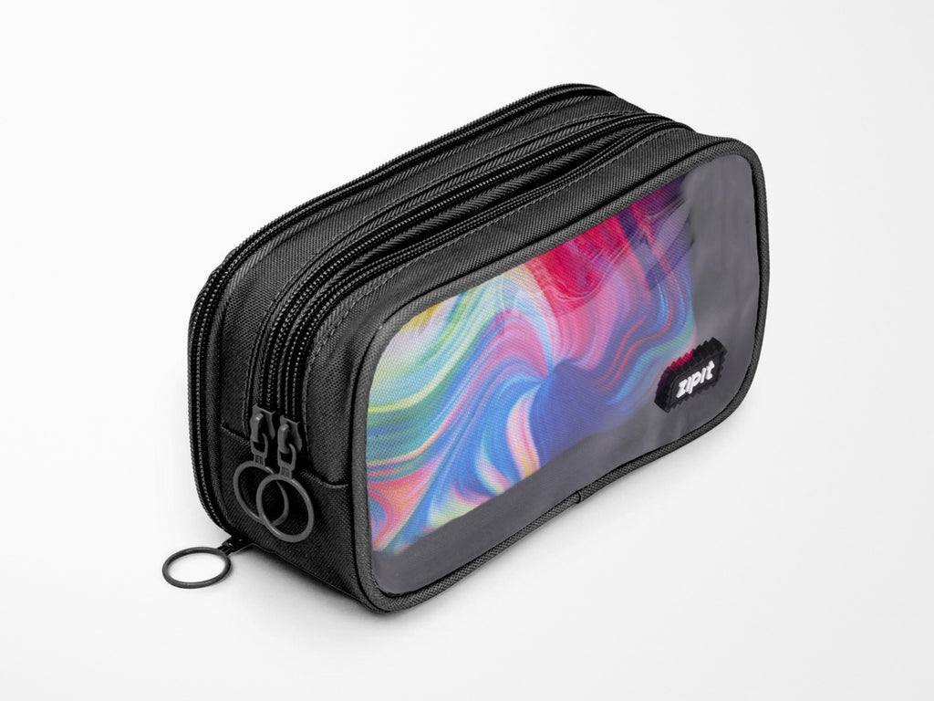 Half & Half Pencil Case - Rainbow Swirl