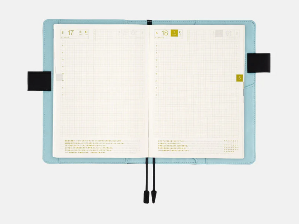 Hobonichi Techo A5 Cousin Cover - Black x Clear Blue