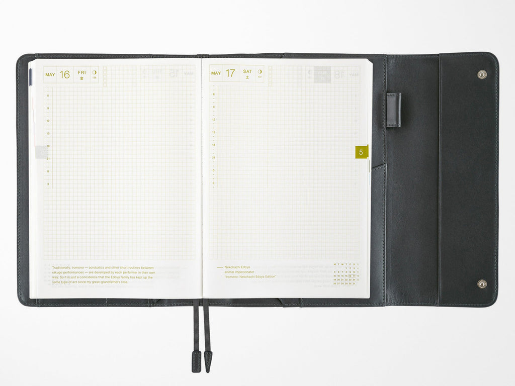 Hobonichi Techo A5 Cousin Cover - Charcoal Grey Leather