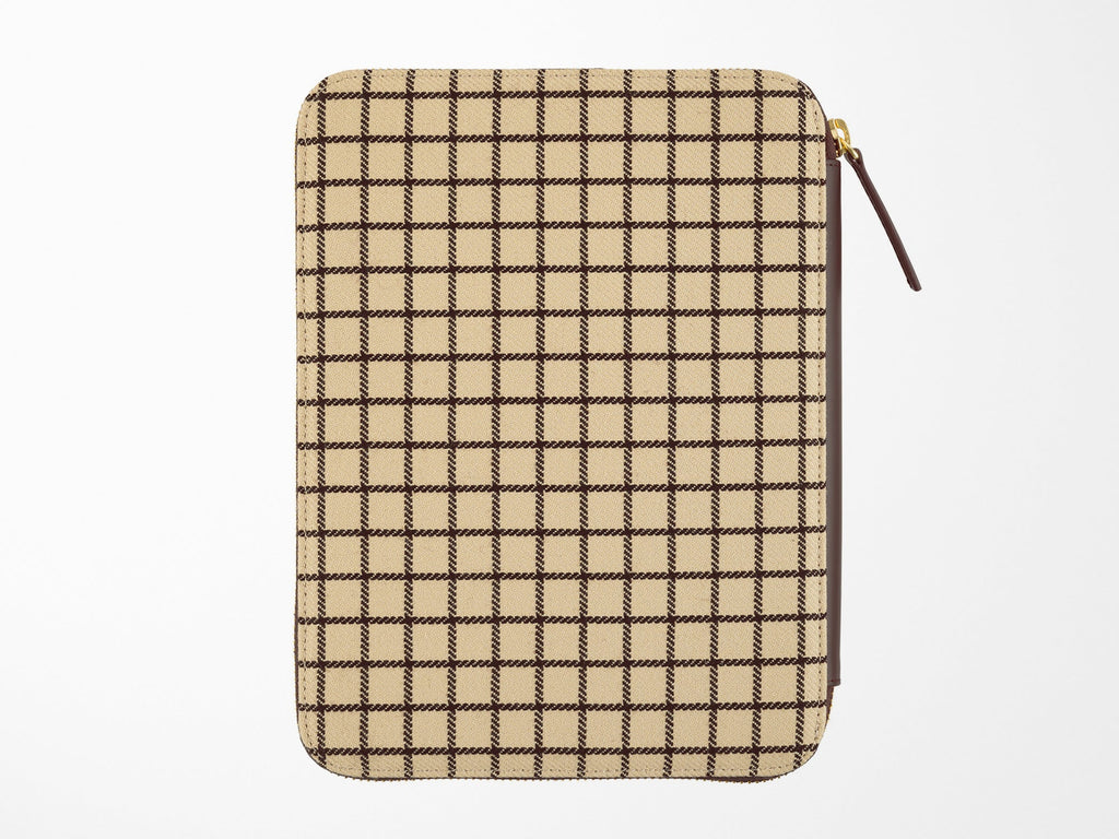 Hobonichi Techo A5 Cousin Cover - Taut Zipped Cafe au Lait Plaid