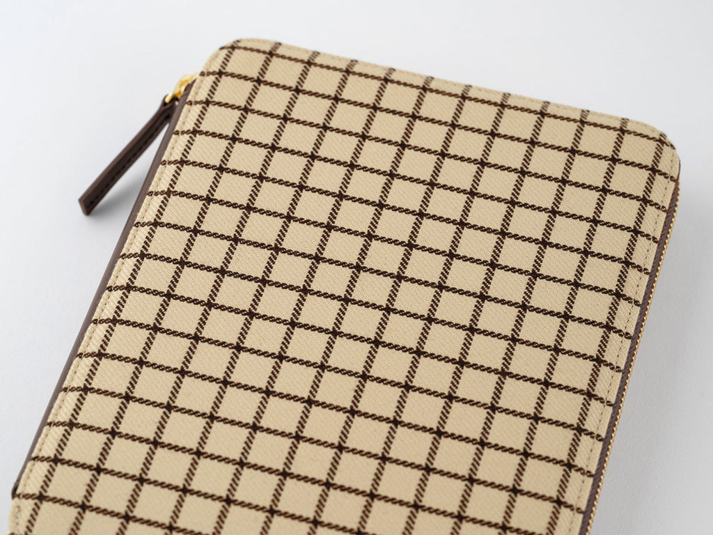 Hobonichi Techo A5 Cousin Cover - Taut Zipped Cafe au Lait Plaid