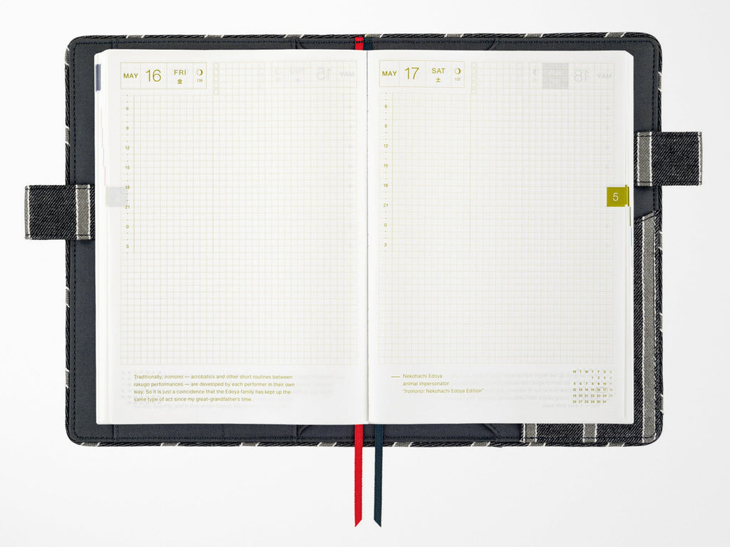 Hobonichi Techo A5 Cousin Cover - Twill Navy x Grey