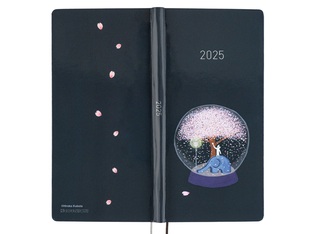 Hobonichi Techo Weeks 2025 - Night Cherry Blossom Snow Globe