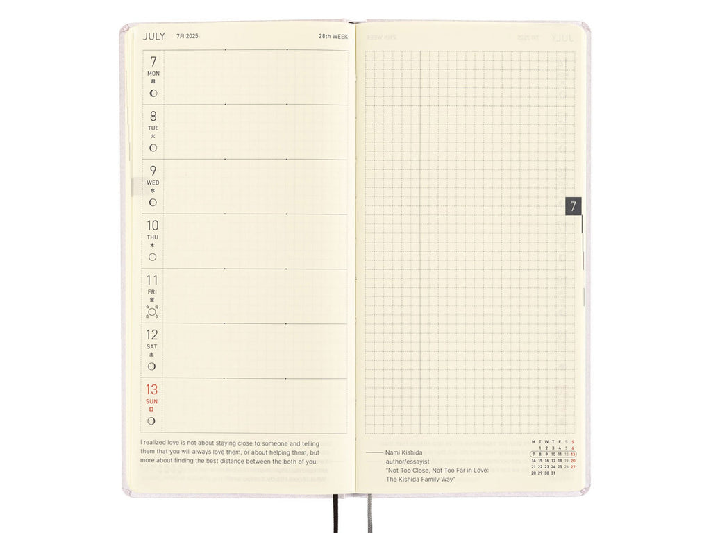 Hobonichi Techo Weeks 2025 - Paper Series Platinum White