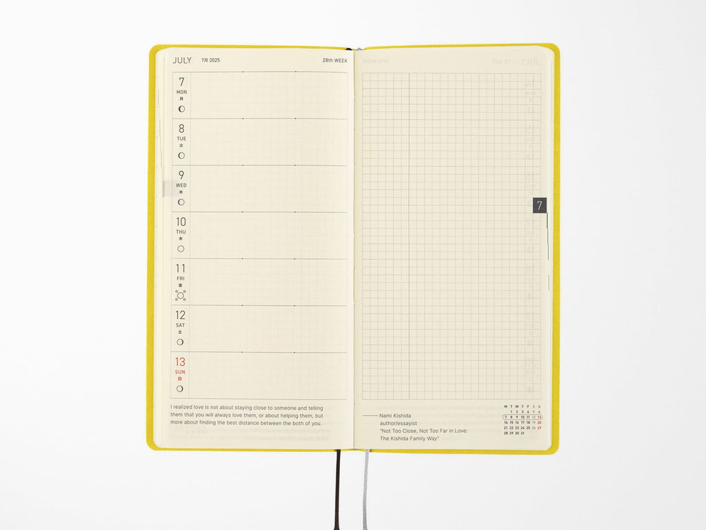 Hobonichi Techo Weeks 2025 - Smooth Mustard