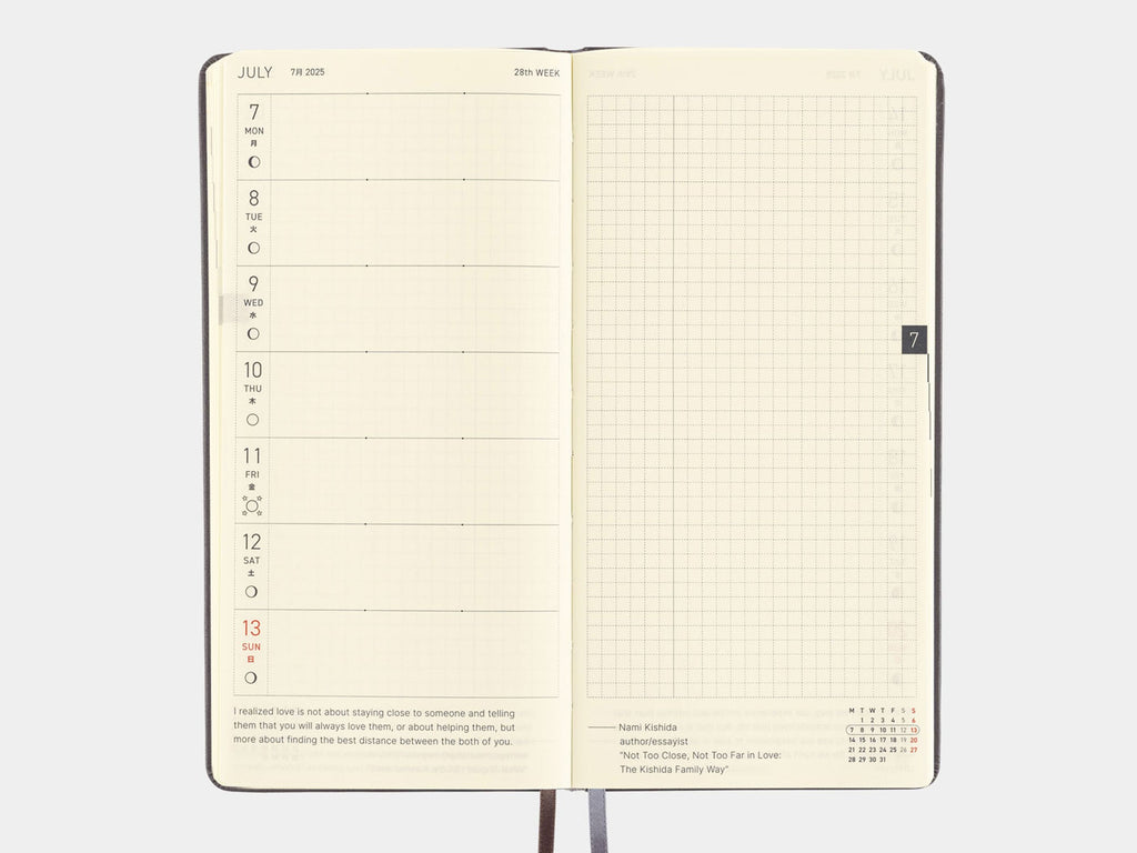 Hobonichi Techo Weeks 2025 - Steel Gray Leather