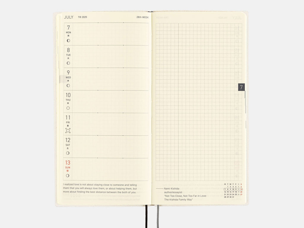 Hobonichi Techo Weeks 2025 - White Line Ivory