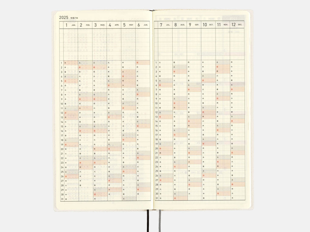 Hobonichi Techo Weeks 2025 - White Line Ivory