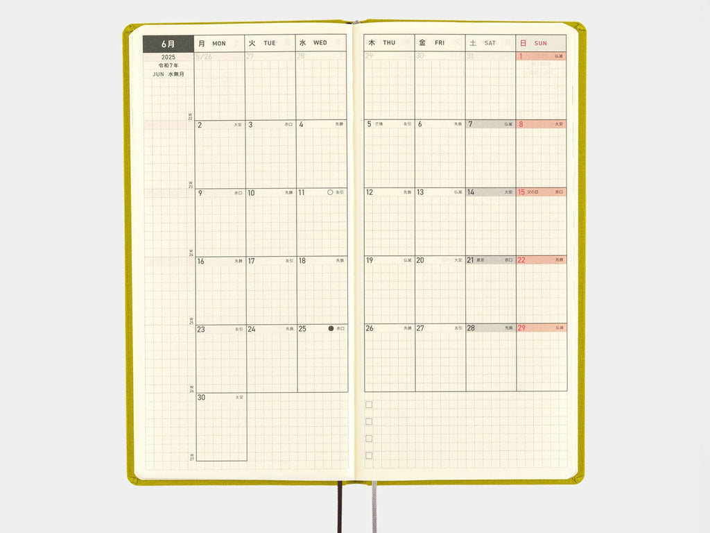 Hobonichi Techo Weeks MEGA 2025 - Pistachio