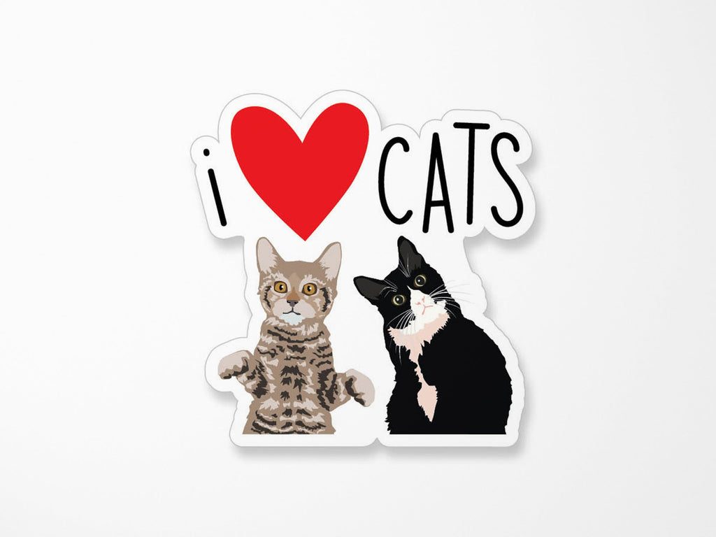 I Heart Cats Vinyl Sticker