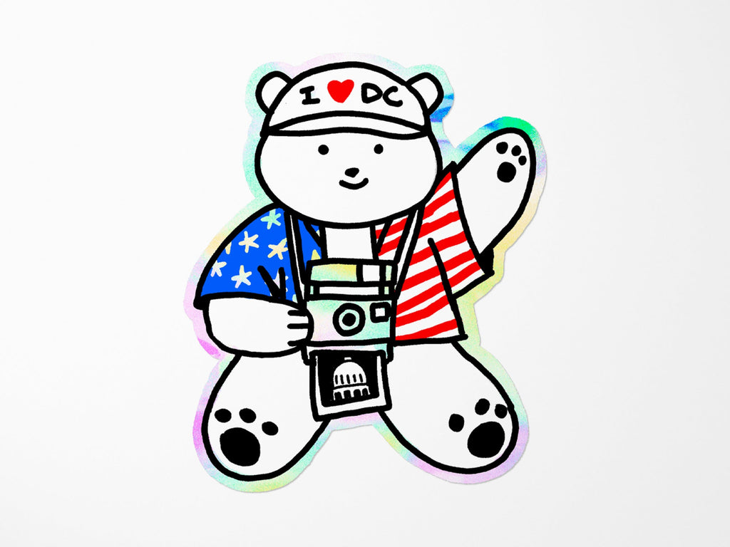 I Love DC Bear Vinyl Sticker