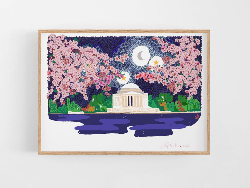Jefferson Memorial with Cherry Blossoms Print