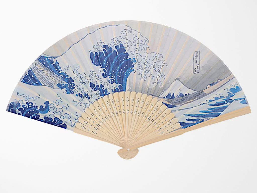 Kanagawa Waves Design Paper Folding Fan