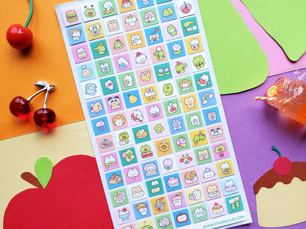 Kawaii Squared Sticker Sheet