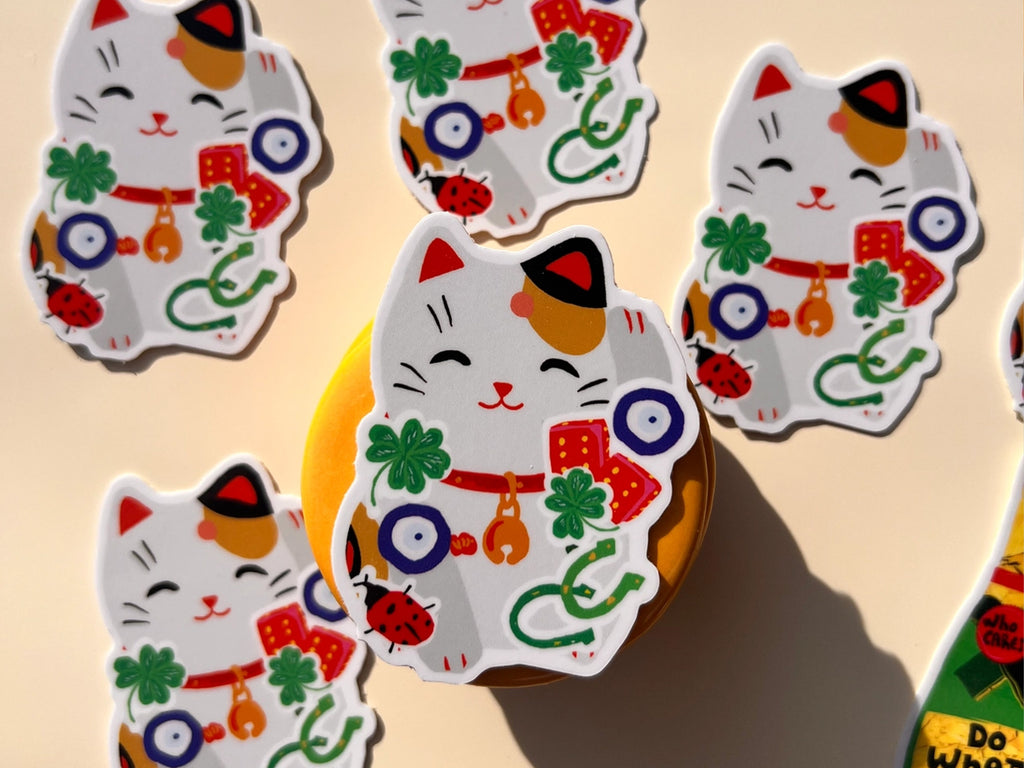 Lucky Cat Vinyl Sticker