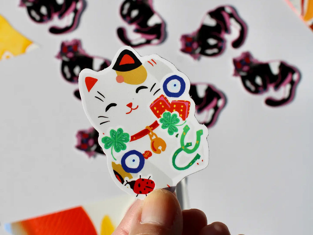 Lucky Cat Vinyl Sticker