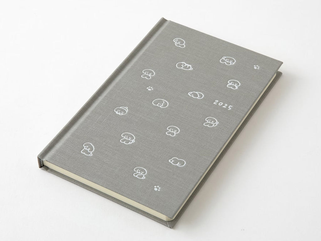 Midori Cloth Bound Book Diary 2025 - Grey Dog