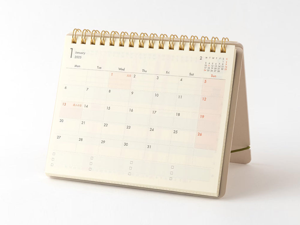 Midori Plus Stand Diary 2025 - Beige