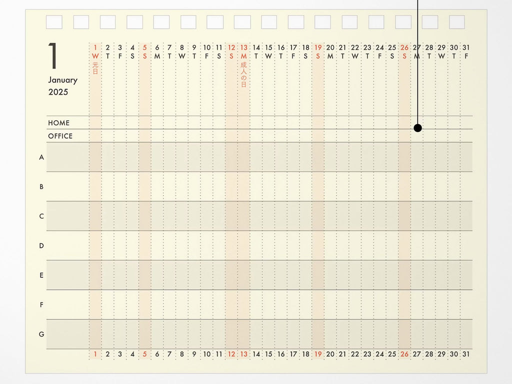 Midori Plus Stand Diary 2025 - Beige