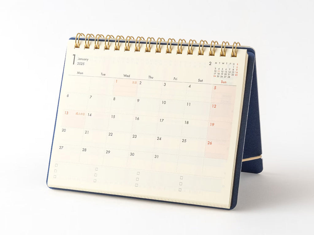 Midori Plus Stand Diary 2025 - Navy