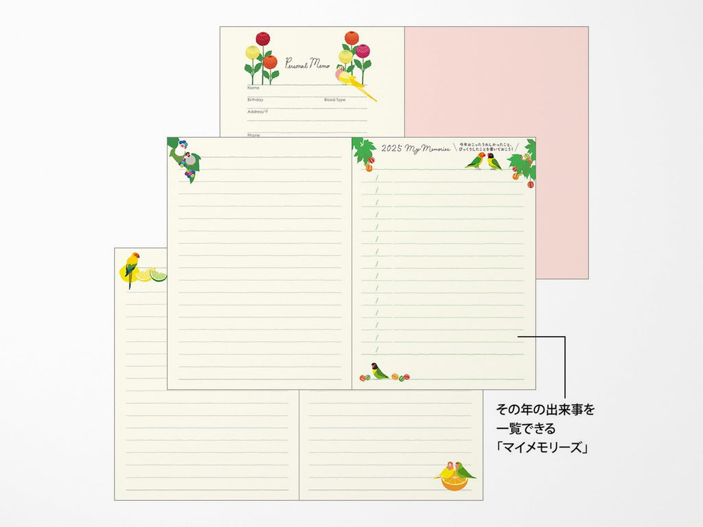 Midori Pocket Diary 2025 A6 - Bird