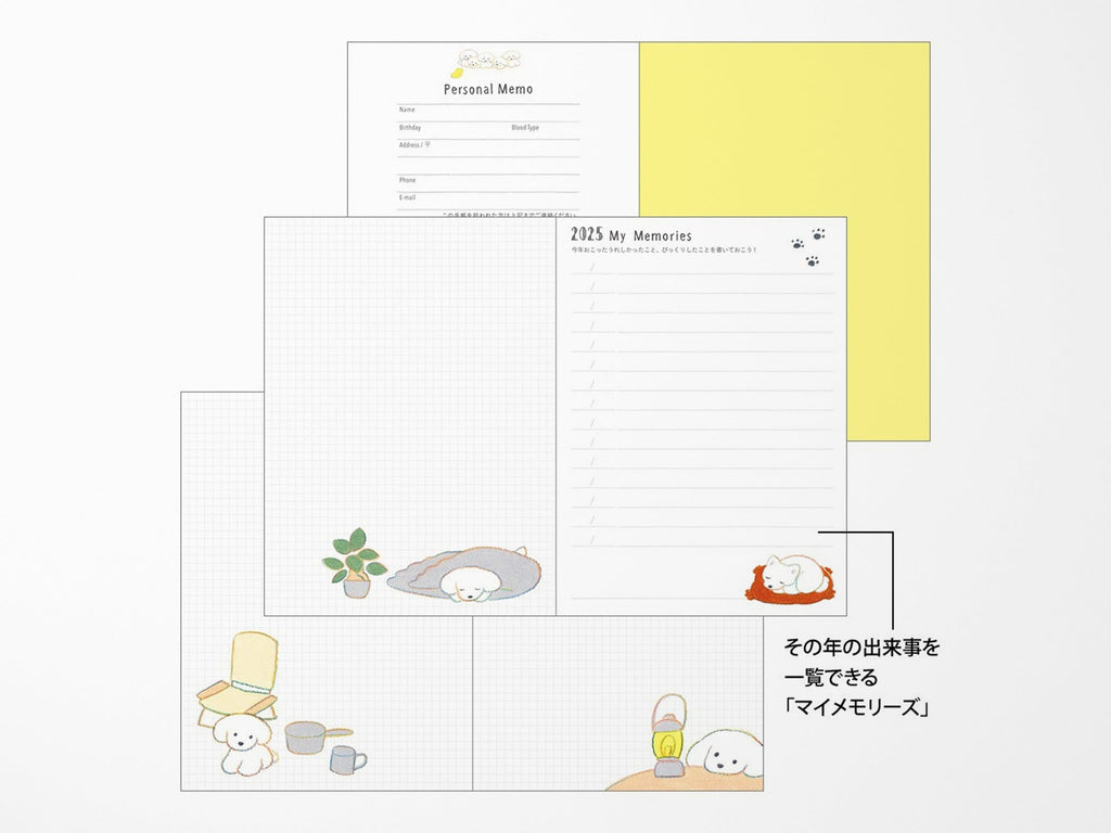 Midori Pocket Diary 2025 A6 - Dog