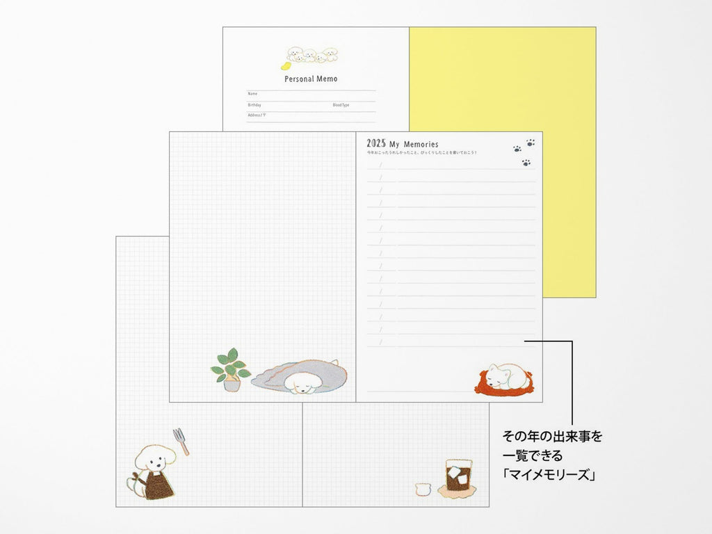 Midori Pocket Diary 2025 B6 - Dog