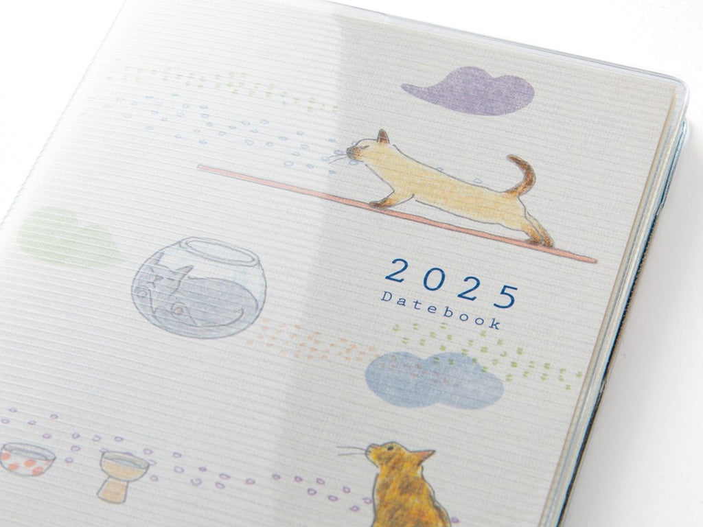 Midori Pocket Diary 2025 Slim - Cat