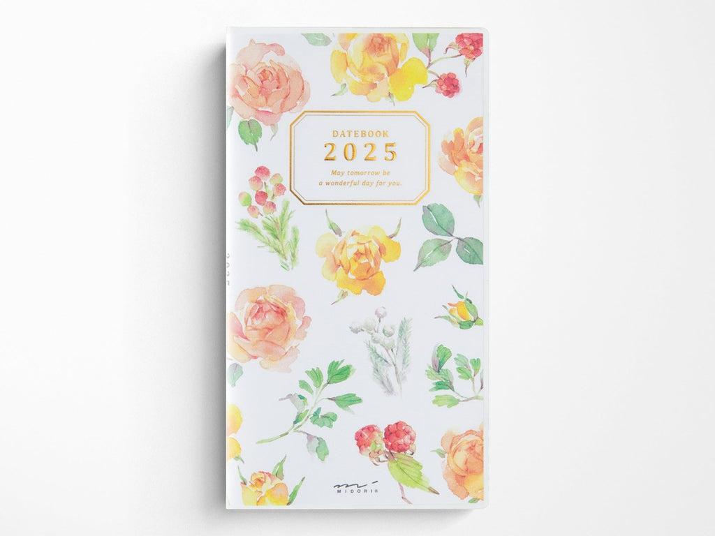 Midori Pocket Diary 2025 Slim - Country Time Flower