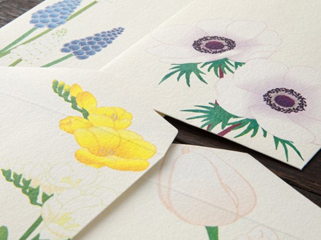 Midori Seasonal Envelopes - 158 Spring Flowers Four Designs